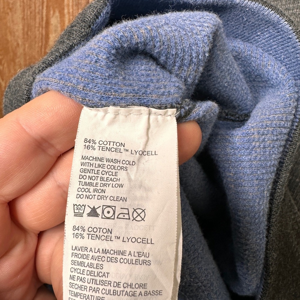 Tommy Bahama Reversible Quarter Zip Pullover Men's Gray Blue Cotton Lyocell XL - Picture 4 of 12